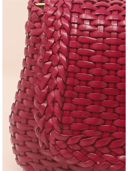 borsa tracolla in pelle intrecciata fucsia Laboratorio Capri | 602FUXIA